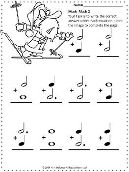 Music and Math Worksheets Image