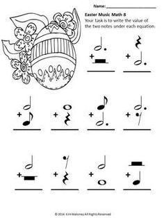 Music Math Worksheet Easter Image