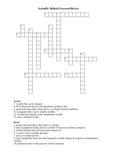 Scientific Method Crossword Puzzle Answers