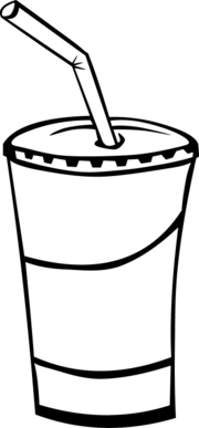 Soft Drink Clip Art Black and White Image