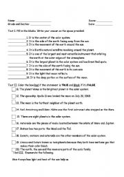 Solar System Worksheets Elementary