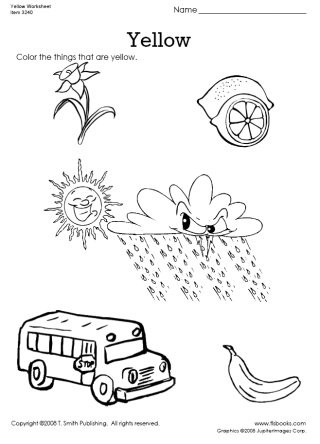 Things That Are Yellow Worksheet Image