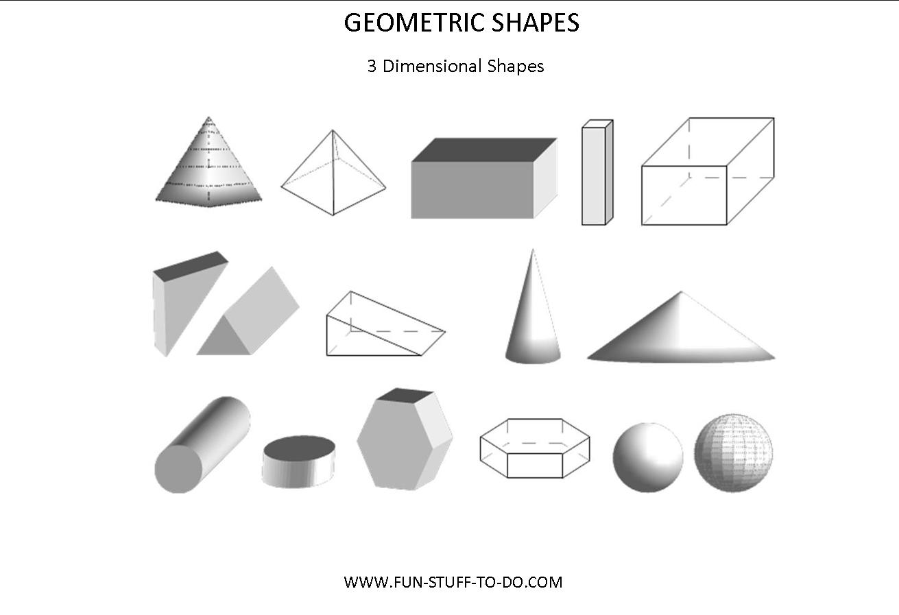 Three-Dimensional Shapes Worksheets Image