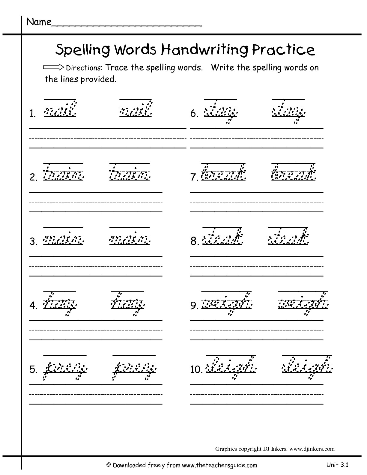 2nd grade spelling worksheets pdf