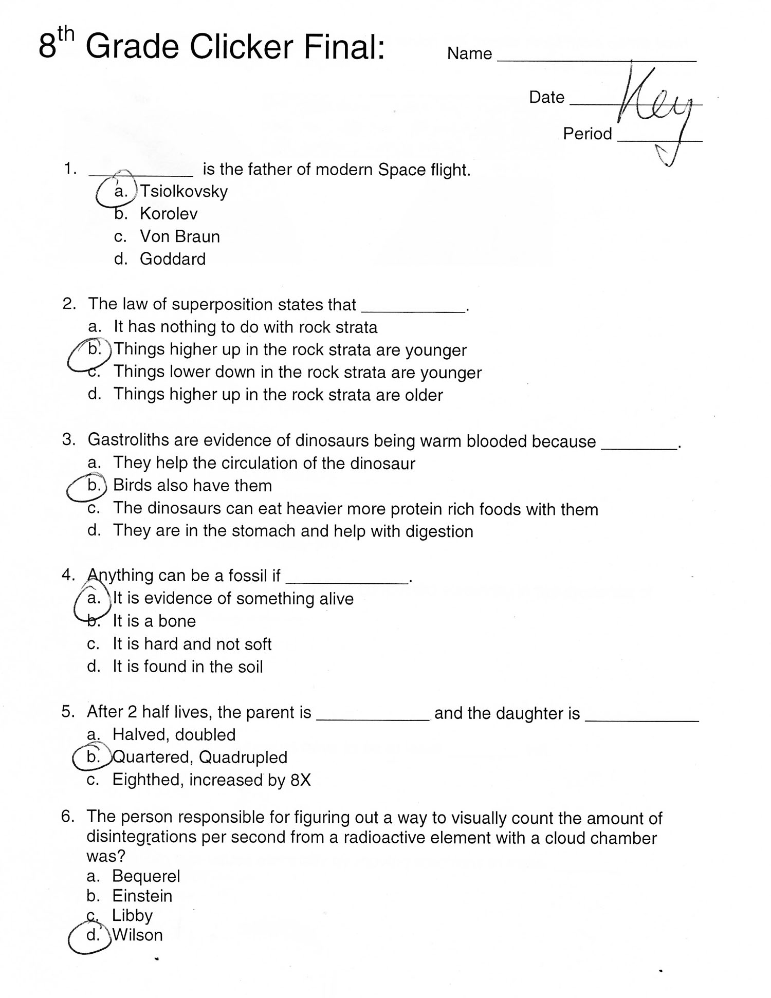 8th Grade Science Worksheets