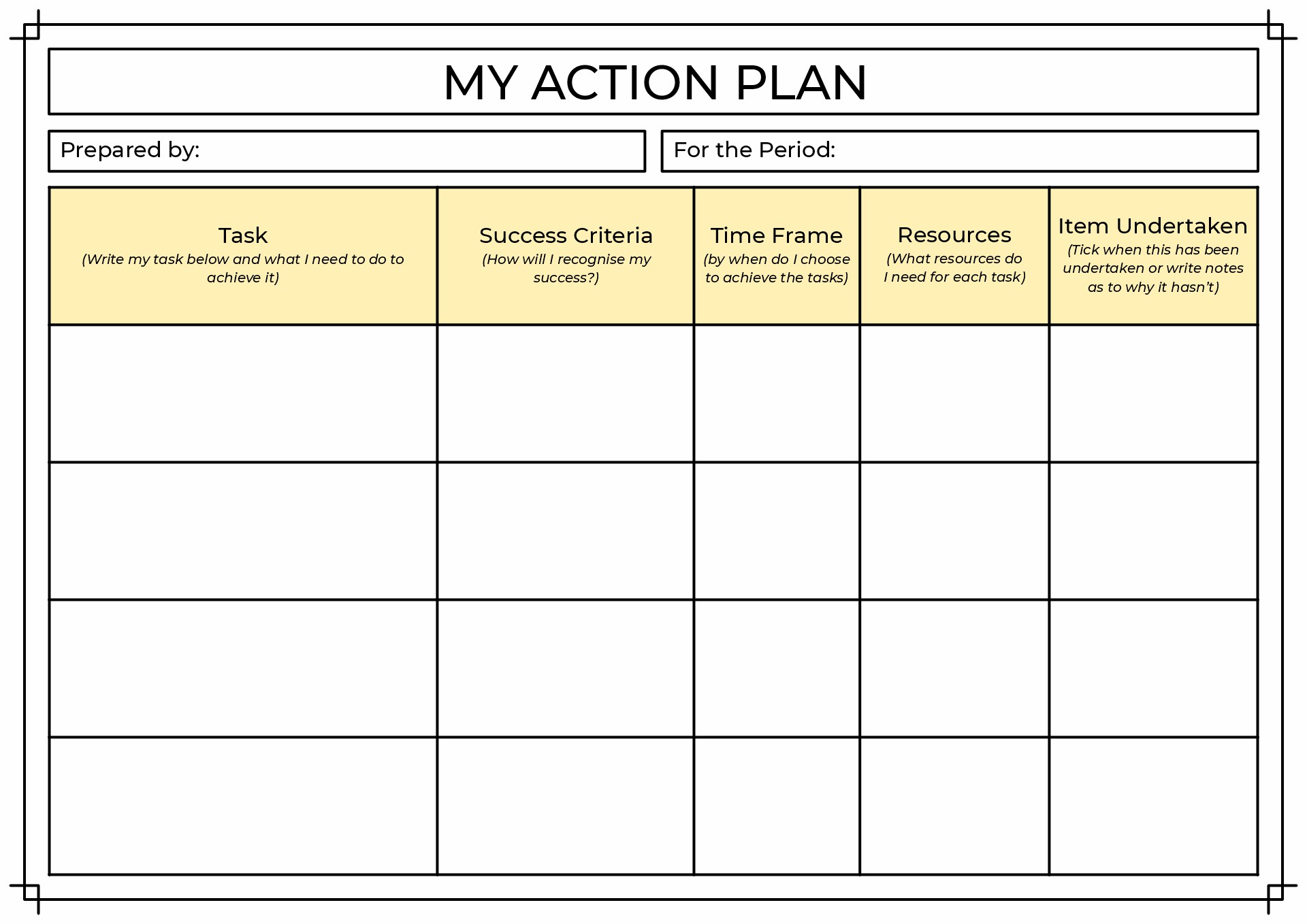 Action Planning Worksheet