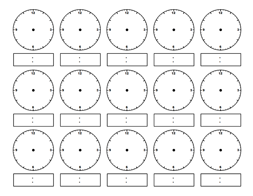 Clocks Telling Time Practice Worksheet for Kids