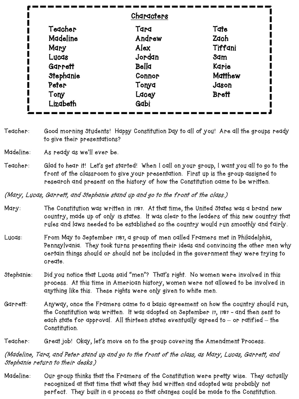 Constitution Worksheets Middle School Image