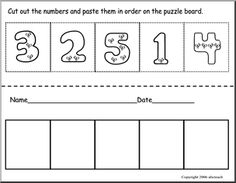 Cut and Paste Number Activities Image