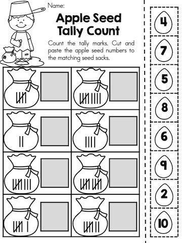 Cut and Paste Tally Marks Worksheets Image