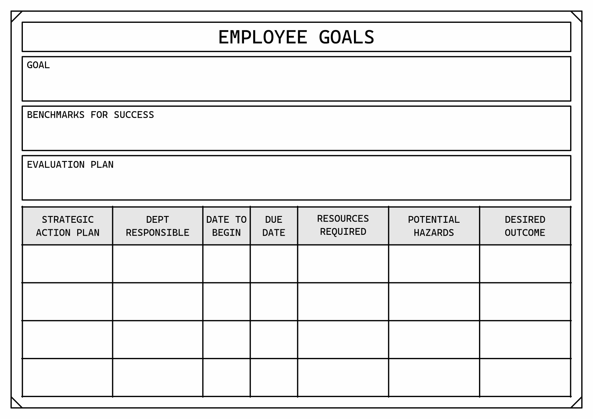 Employee Goal Worksheet