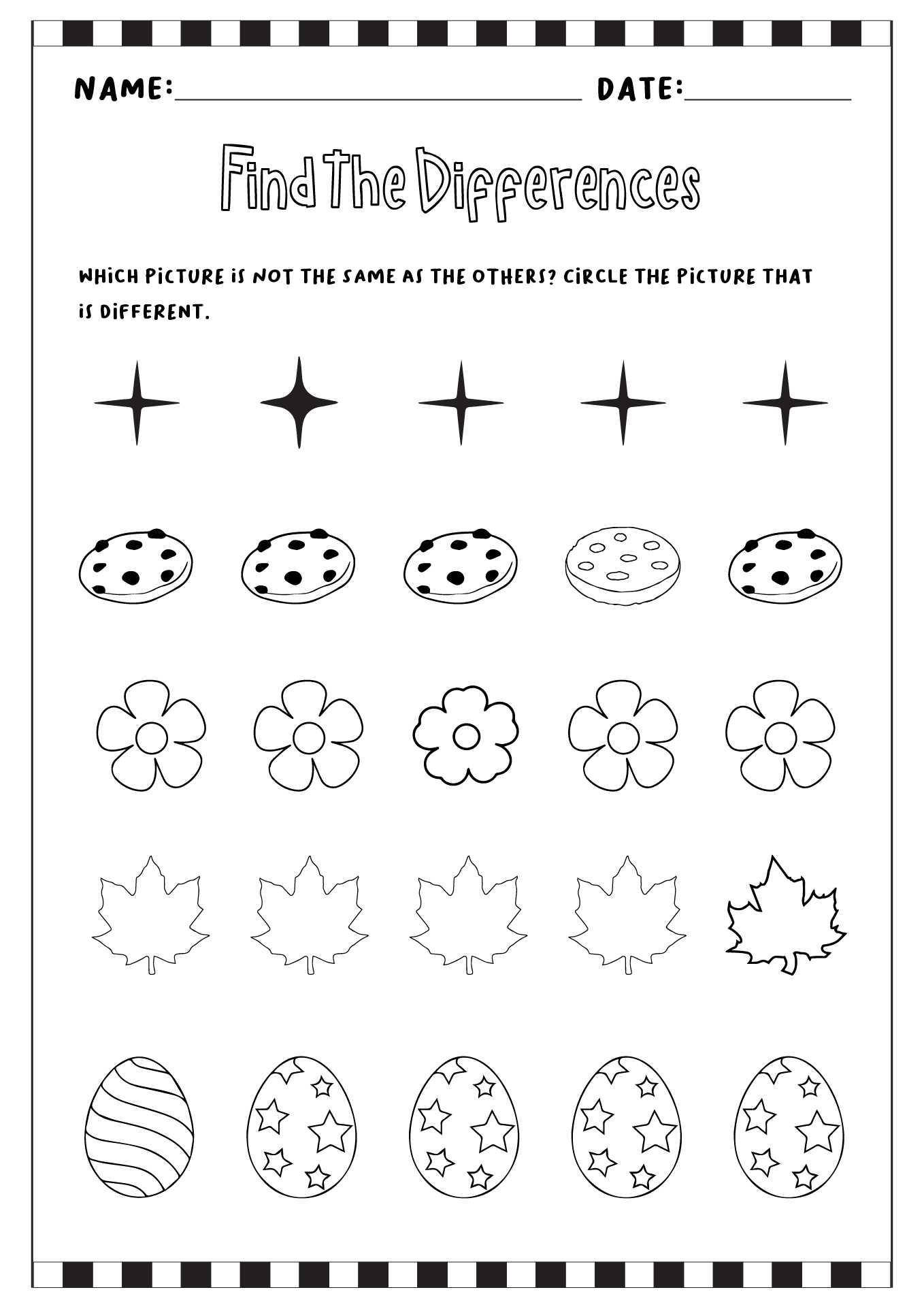 Find the Differences Worksheet