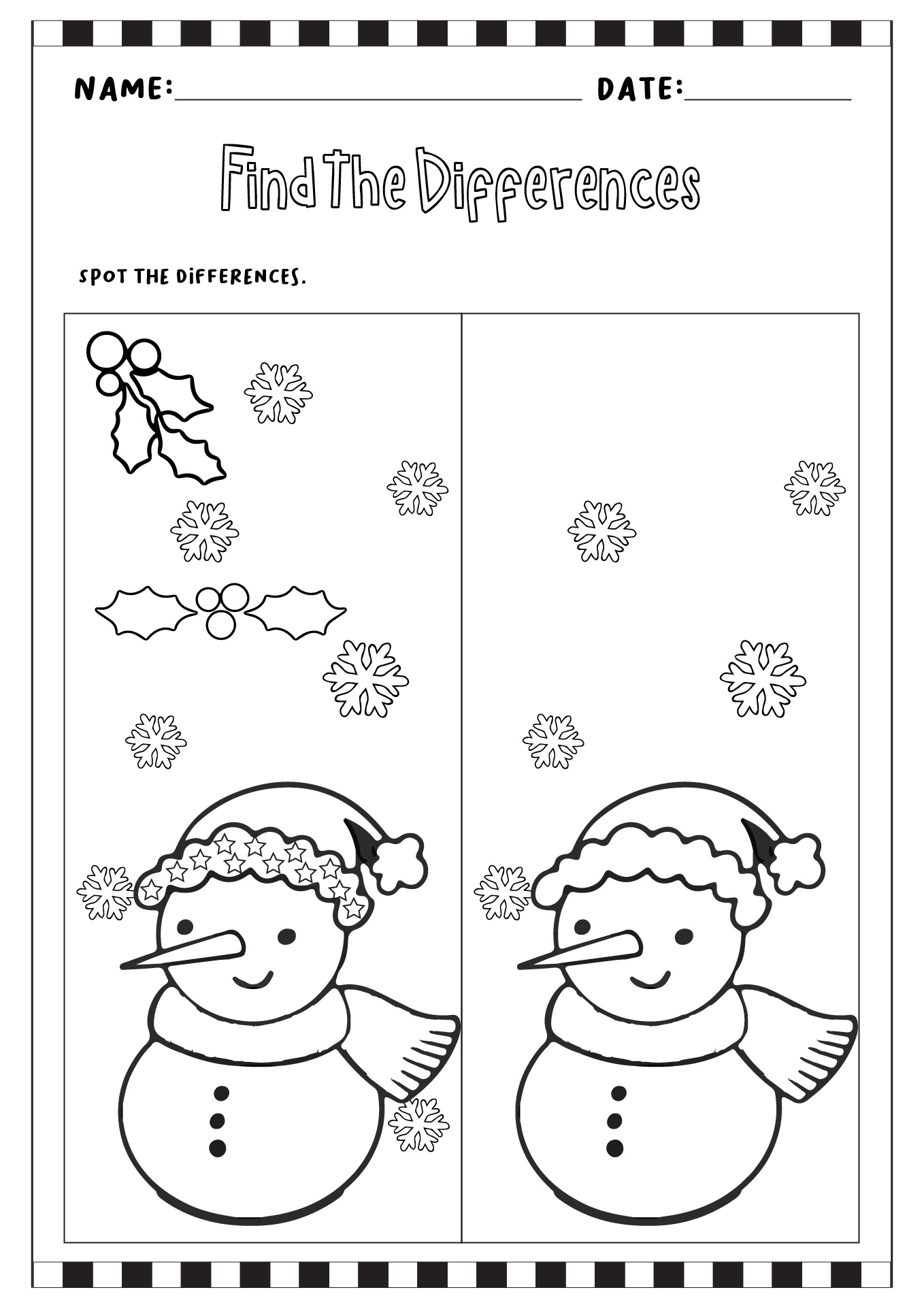Find the Differences Worksheet