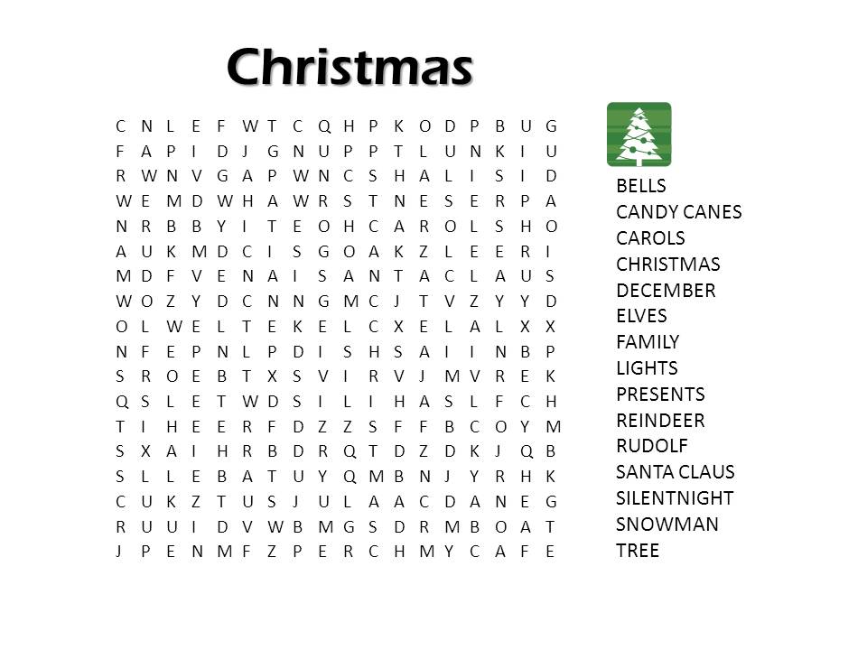 Free Printable Christmas Word Puzzles Image