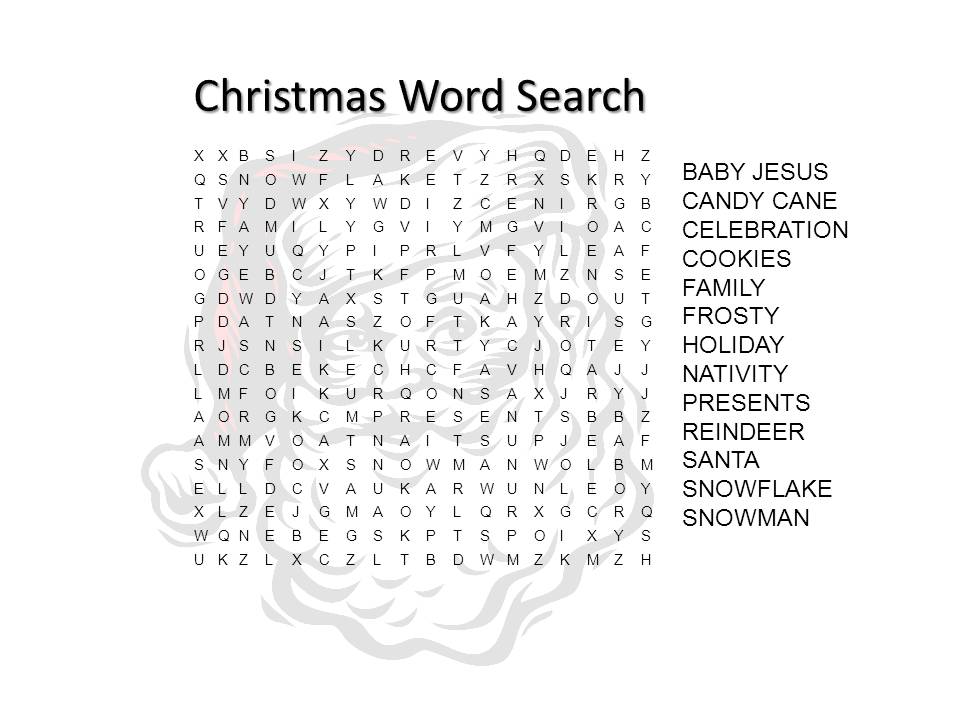 Free Printable Christmas Word Search Puzzles Image