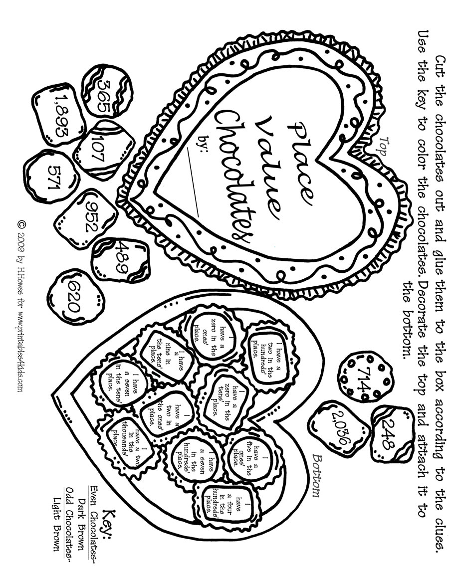 Free Valentine Math Coloring Sheet Image
