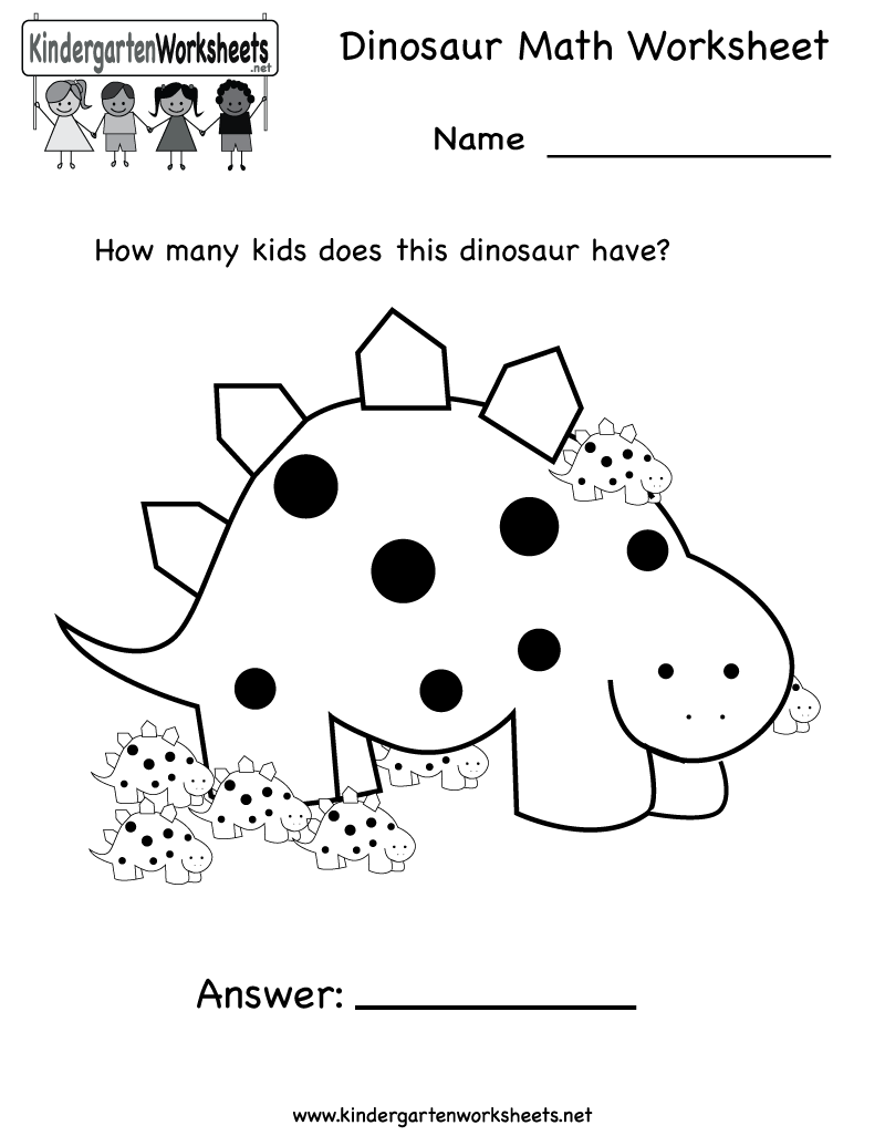 Kindergarten Math Worksheets Free Printables Dinosaurs Image