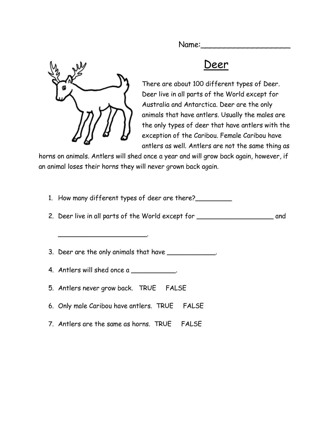 Middle School Reading Comprehension Worksheets Image