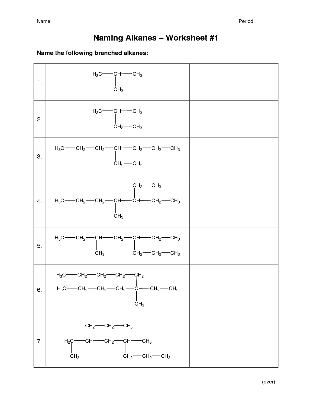 12 Organic Chemistry Nomenclature Worksheet Worksheeto
