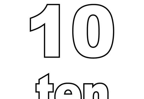 Number 10 Coloring Pages Printable Image