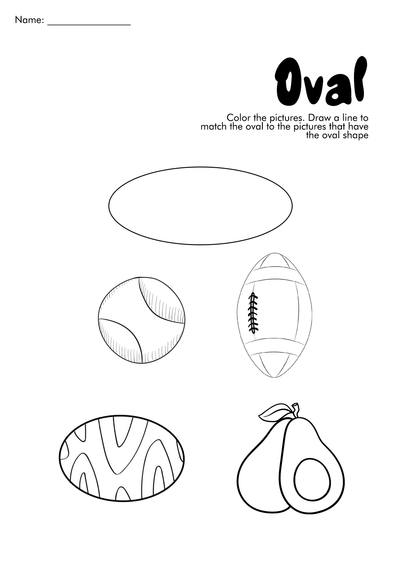 Printable Oval Shape Worksheets