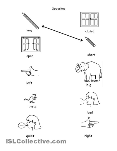 Preschool Printable Opposites Worksheets Image