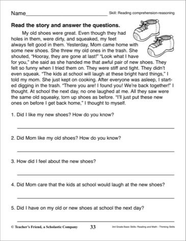 Printable 3rd Grade Short Story with Questions