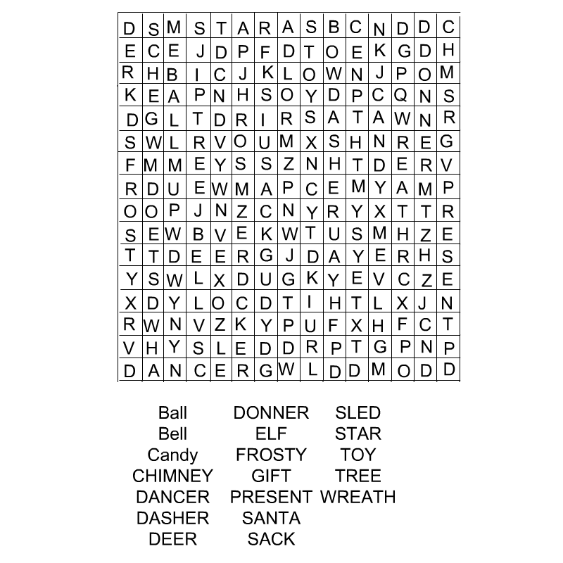Printable Christmas Word Search Games Image
