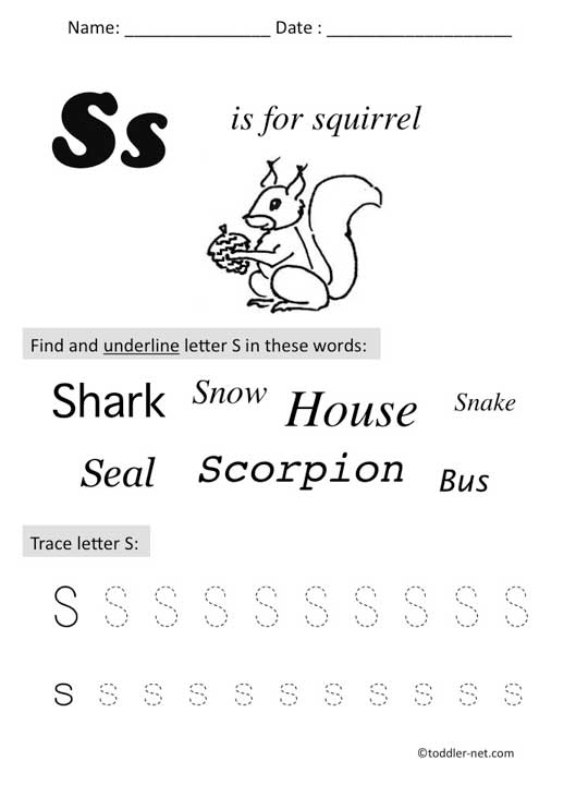 Printable Preschool Worksheets Letter S Image