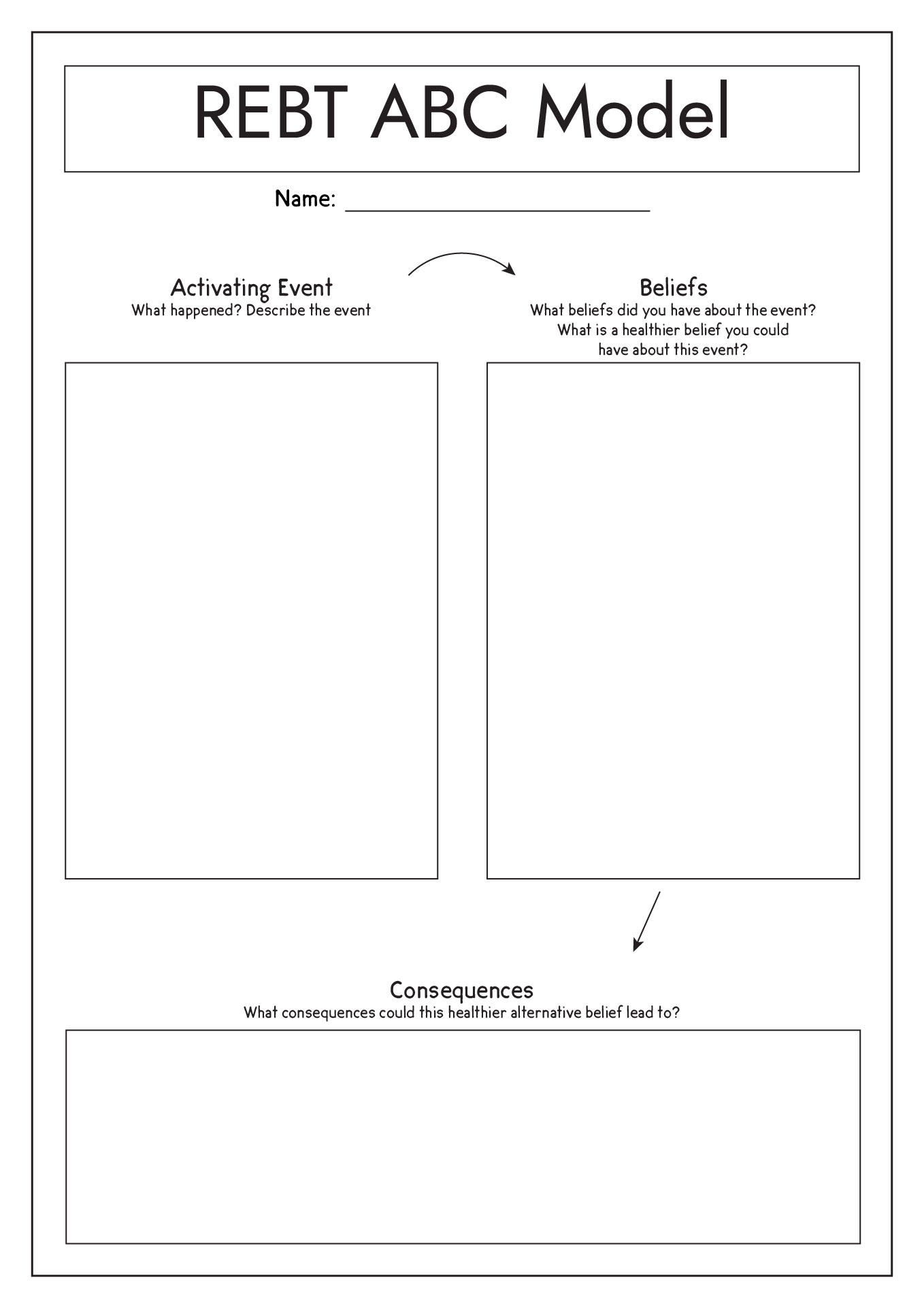 Rational Emotive Therapy ABC Worksheet