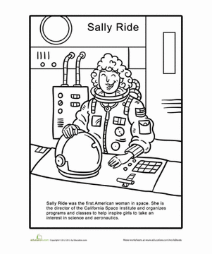 Sally Ride Coloring Page Image