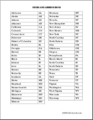 13 Postal State Abbreviations Worksheet / worksheeto.com