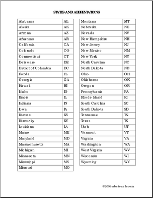 13 Postal State Abbreviations Worksheet / worksheeto.com