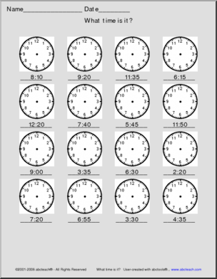 Telling Time Worksheets Digital Clocks Image