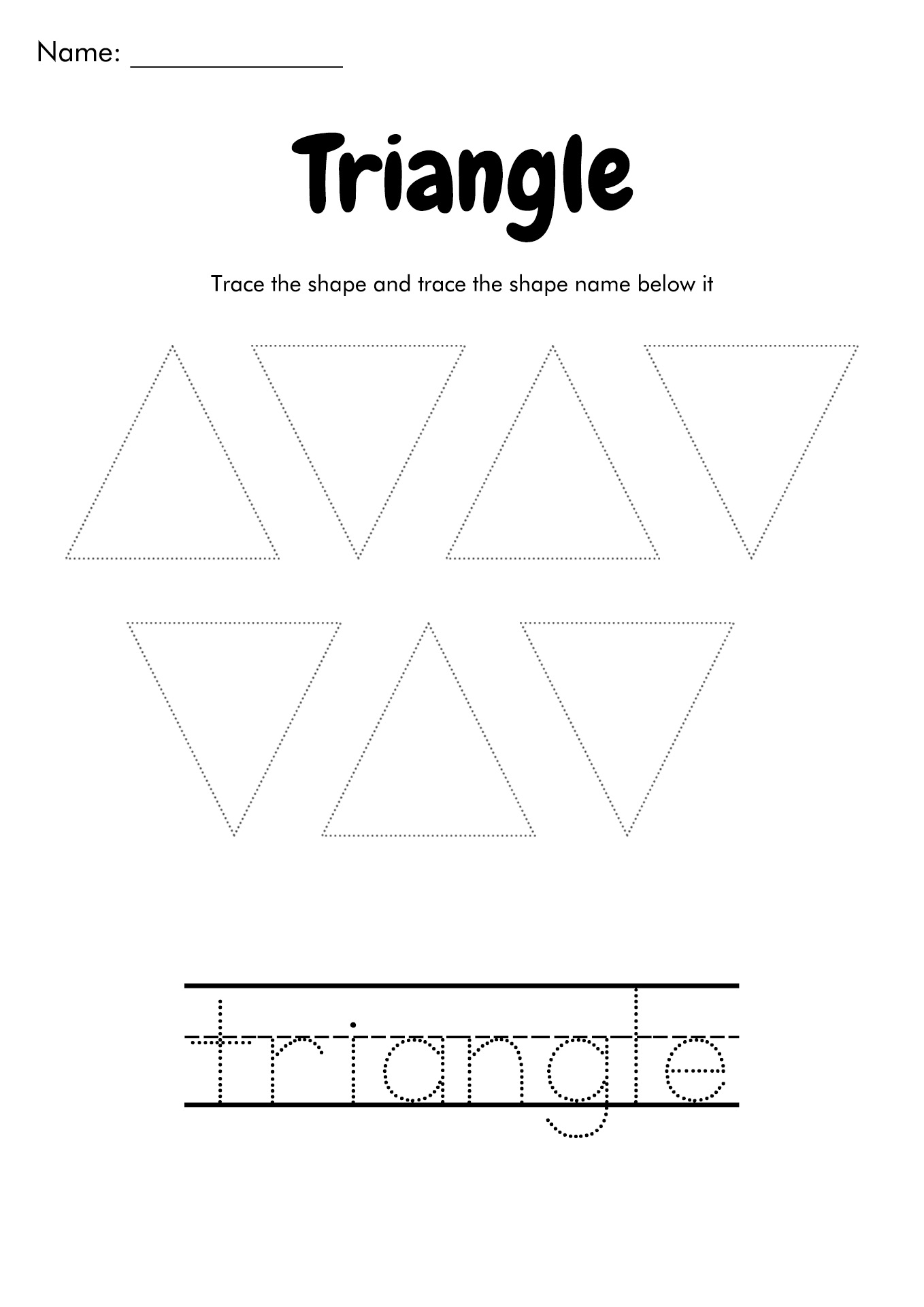 Trace Triangle Shape Preschool