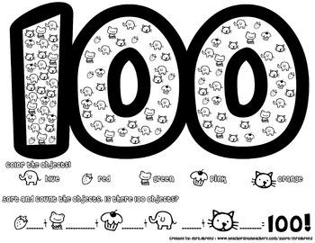 100th Day of School Math Worksheets Image