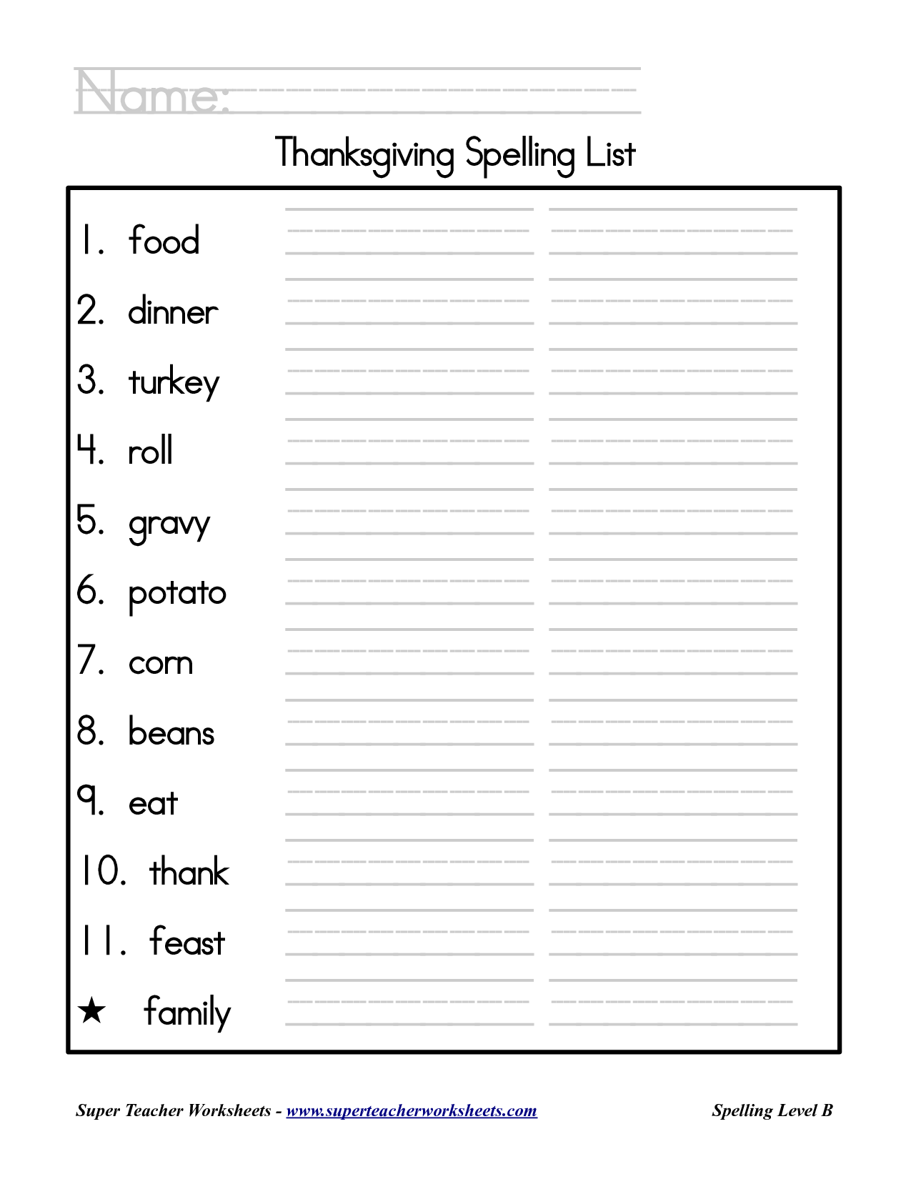 2nd Grade Thanksgiving Worksheets Image