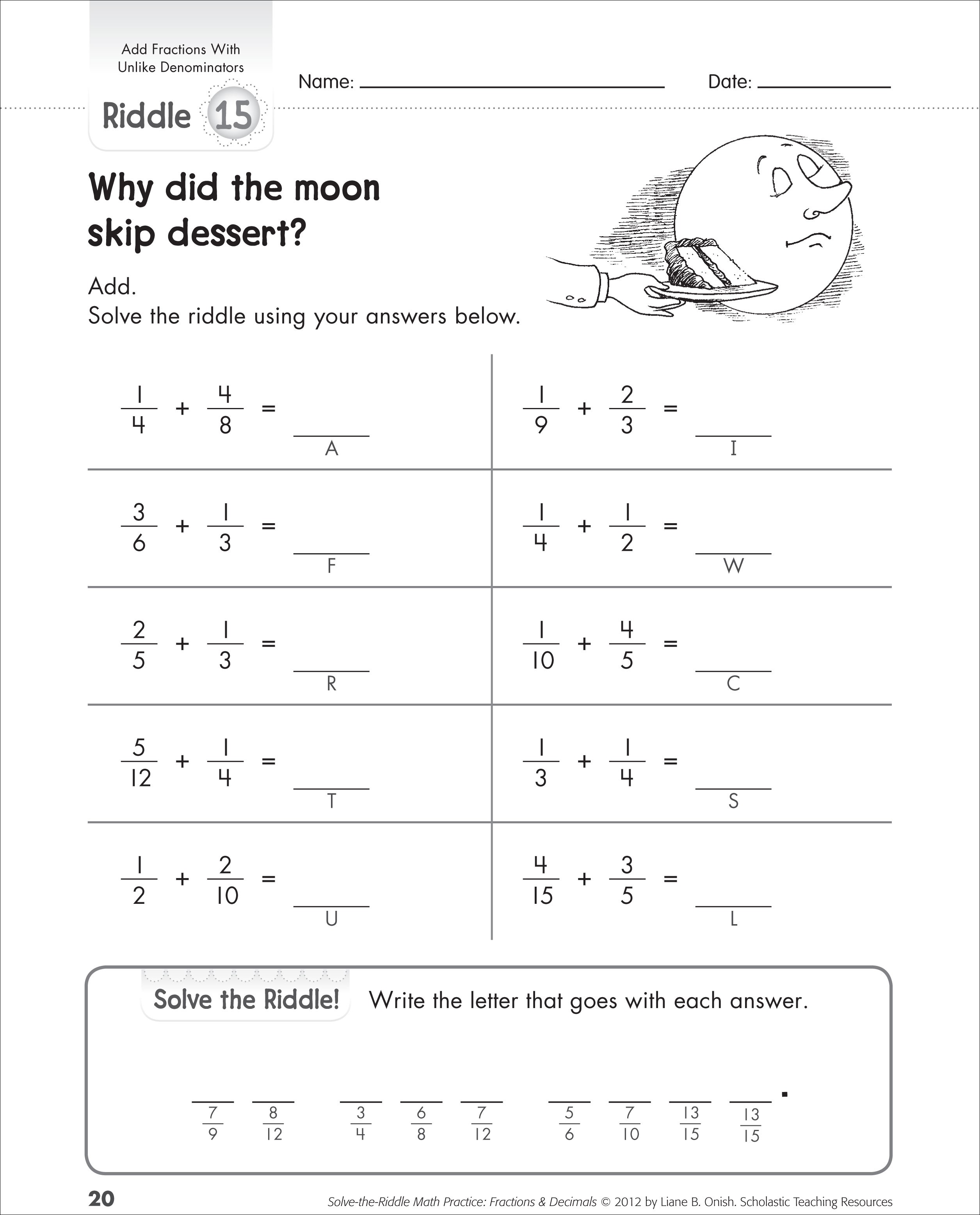 10 Best Images of Adding Fractions Worksheets With Answer ...