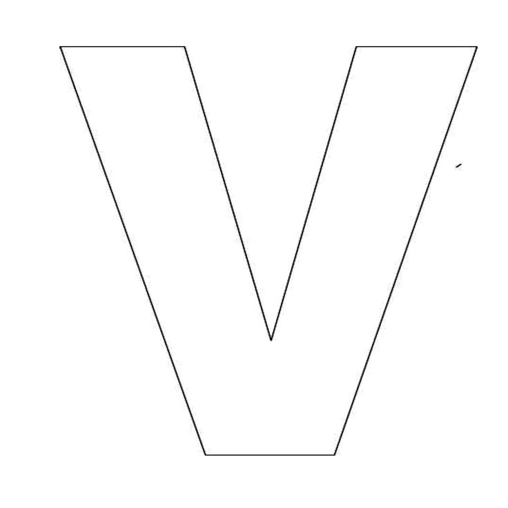 Alphabet Letter V Template Image
