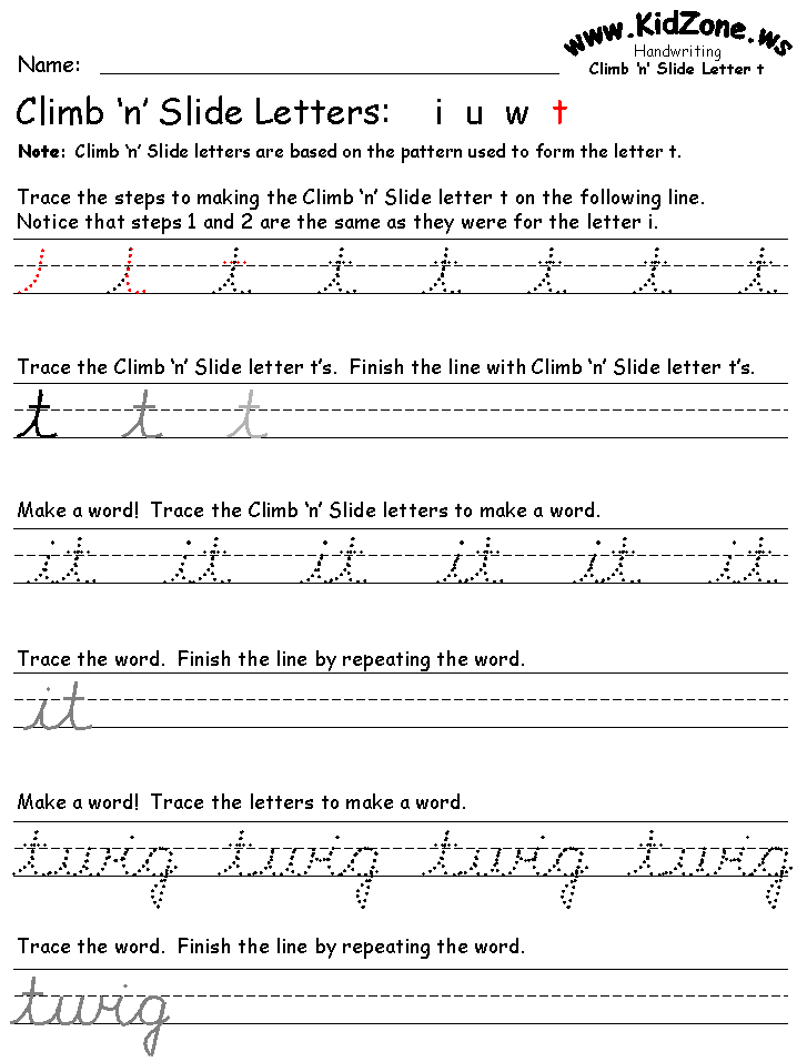 Cursive Handwriting Worksheets Image