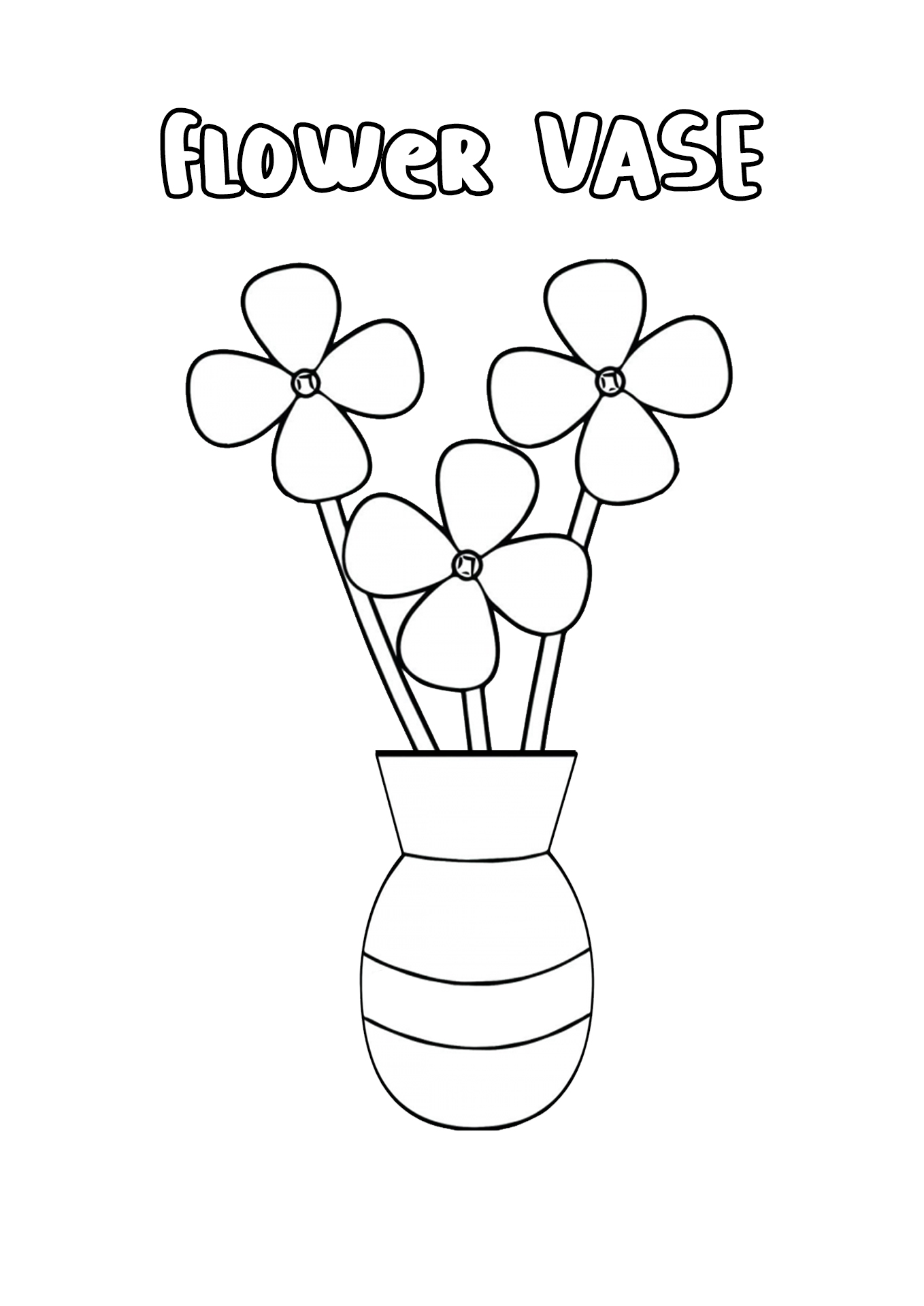 Flower Vase Coloring Page Image