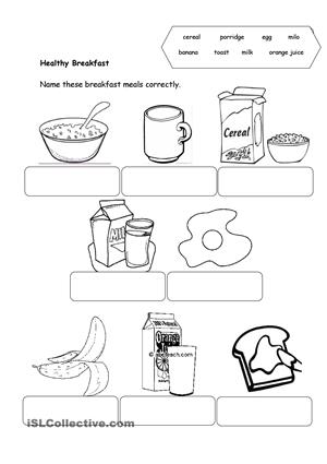Healthy Food Worksheets Printable Free Image