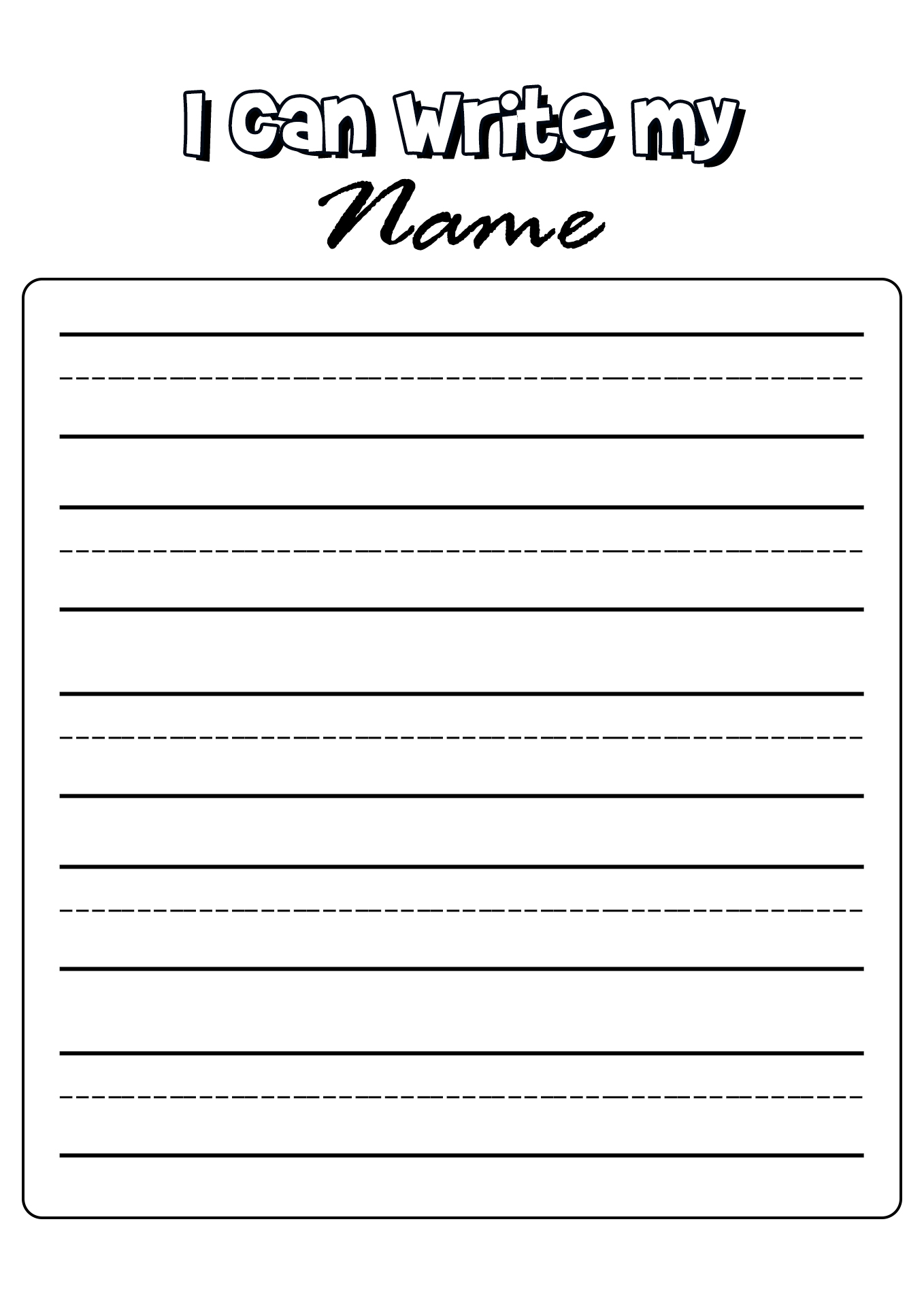 Kindergarten Name Writing Worksheets Image