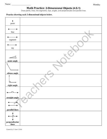 Math Worksheets for 4th Grade Line Segments Image