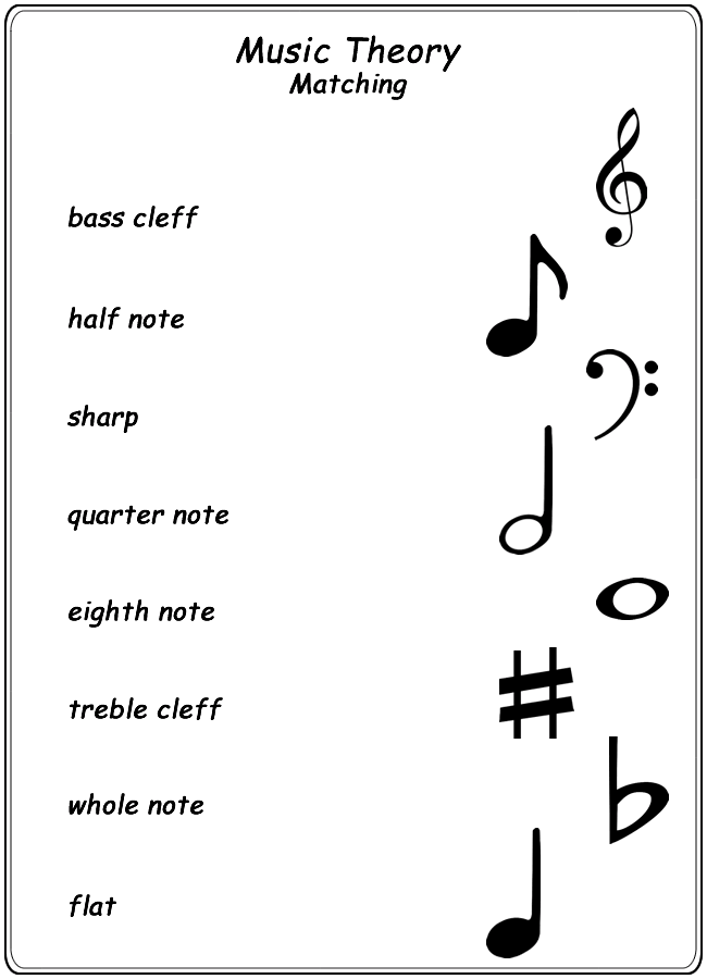 Music Theory Worksheets Printable Image