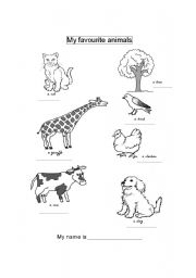 My Favorite Animal Worksheet Image