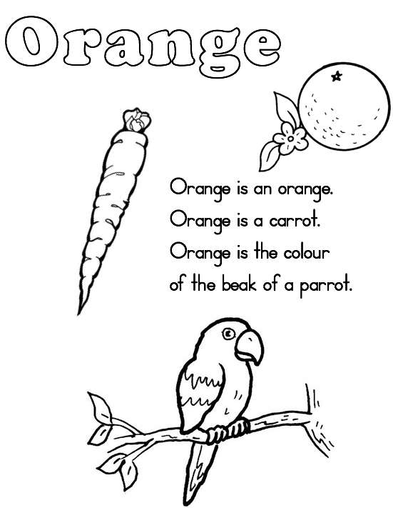 Orange Color Word Worksheets Image