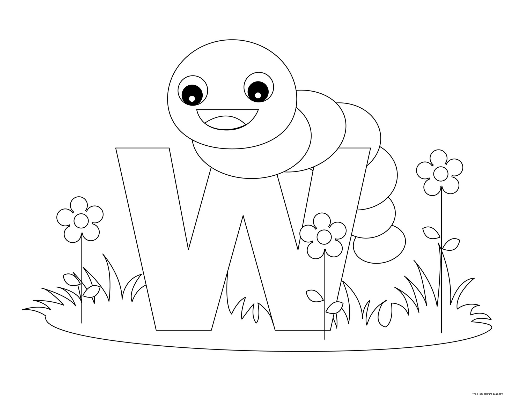 Preschool Letter W Coloring Pages Image