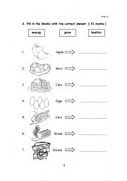 Preschool Printable Worksheets Healthy Food Image