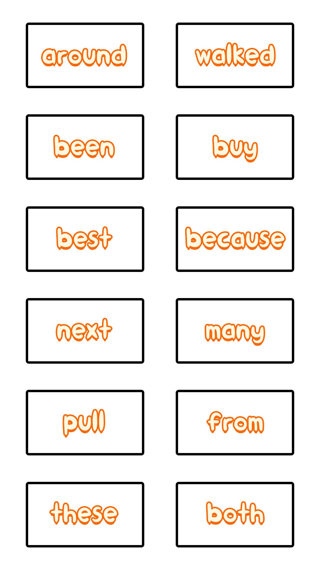 2nd Grade Sight Words Flash Cards